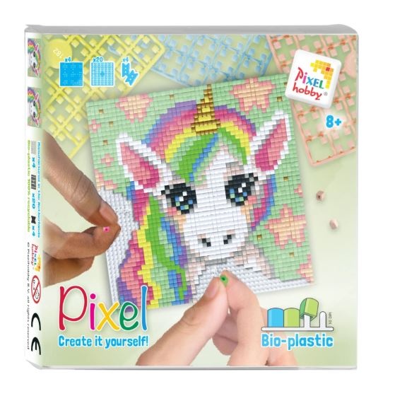 Kit pixel Licorne Arc-en-Ciel 4 mini-plaques
