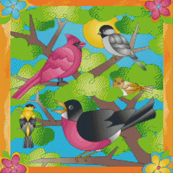 Oiseaux colorés de la canopée