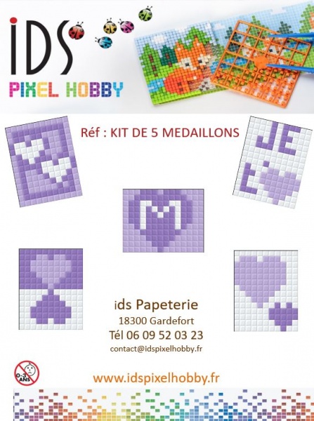 Je t'aime kit de 5 médaillons