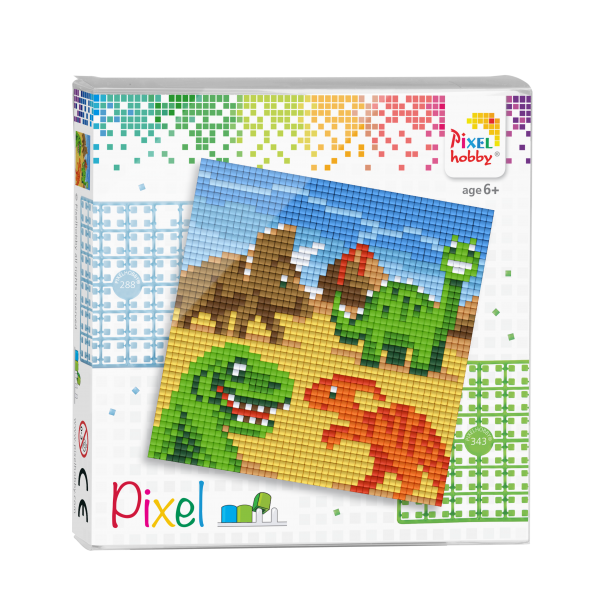 Kit pixel dinosaures 4 mini-plaques