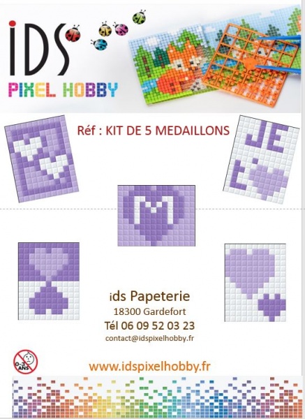 Je t'aime kit de 5 médaillons