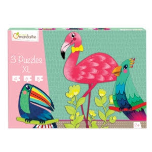 3 puzzles XL : les oiseaux tropicaux