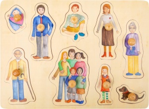 Puzzle en bois à encastrement : famille et ami(e)s