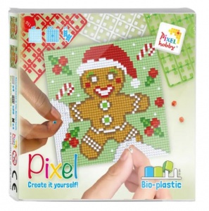 Kit pixel Bonhomme en pain épice de Noël 4 mini-plaques