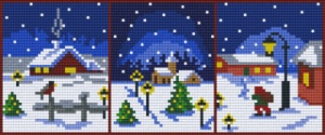 Paysage de Noël triptyque