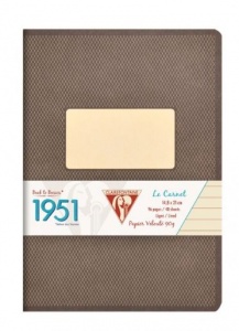CAHIER 14.8*21 cm 96 pages ligné 90G style rétro 1951 marron noir