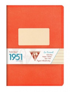 CAHIER 14.8*21 cm 96 pages ligné 90G style rétro 1951 rouge corail