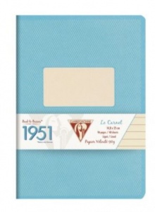 CAHIER 14.8*21 cm 96 pages ligné 90G style rétro 1951 turquoise