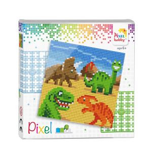 Kit pixel dinosaures 4 mini-plaques