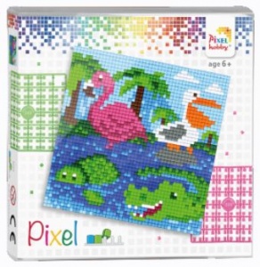 Kit pixel animaux aquatiques 4 mini-plaques