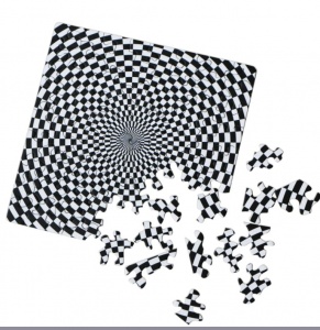 Motif graphique noir et blanc : Illusion