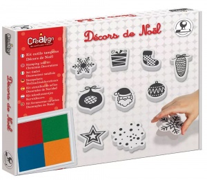Kit tampons décors de Noël avec 4 encreurs